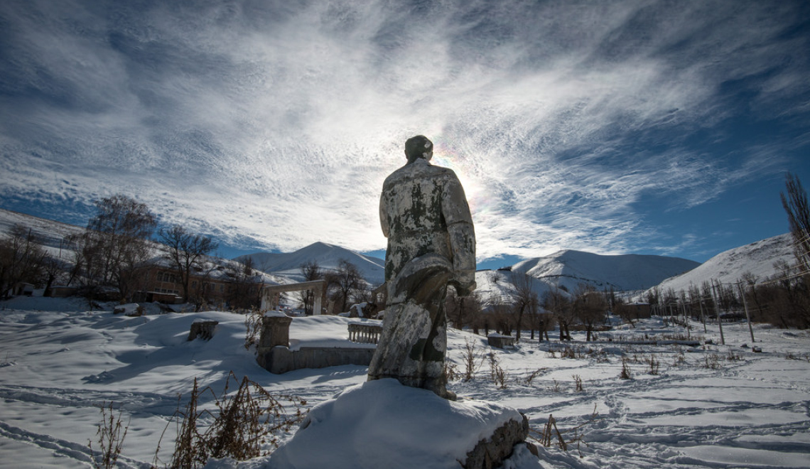 Lenin's statue - chrisandchogi - flickr Abbildung von Lenin Statue im Schnee