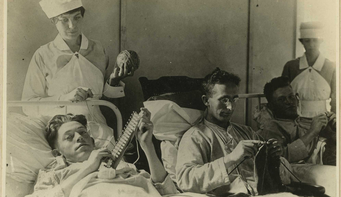 Reeve 41457 - National Museum of Health and Medicine Abbildung von verwundeten Maennern die Stricken lernen