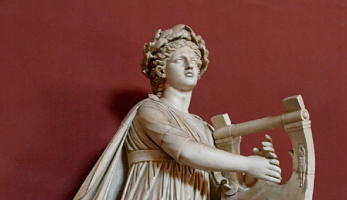 Apollo Musagetes Pio-Clementino - Photo by Jastrow (2006) - from Wikipedia - PD Abbildung von Apollo Statue mit Lyra
