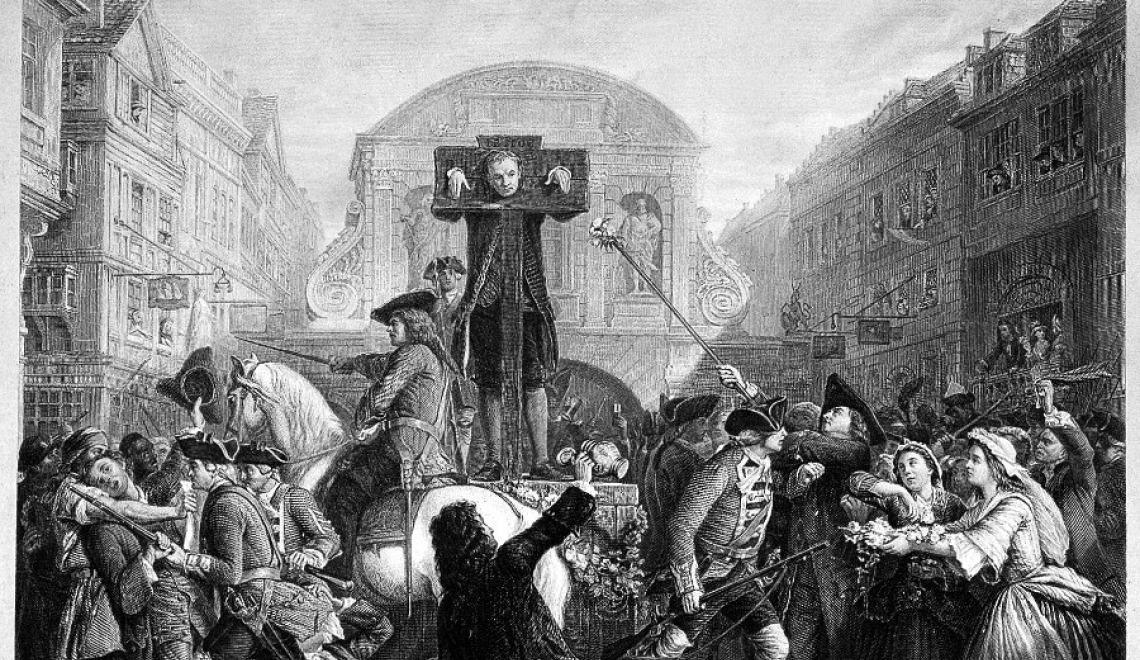 Daniel Defoe by James Charles Armytage - Artist James Charles Armytage - from Wikimedia Commons - CC BY-NC-ND 2.0 Abbildung von Kunstwerk Daniel Defoe in the pillory