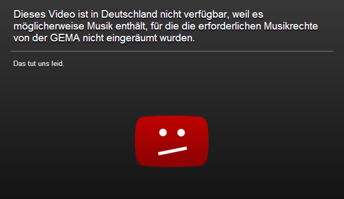 Fehleranzeige von Youtube