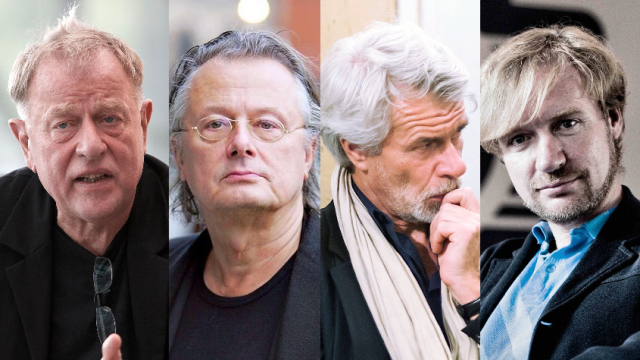 Collage von Peymann, Castorf, Dercon, Renner