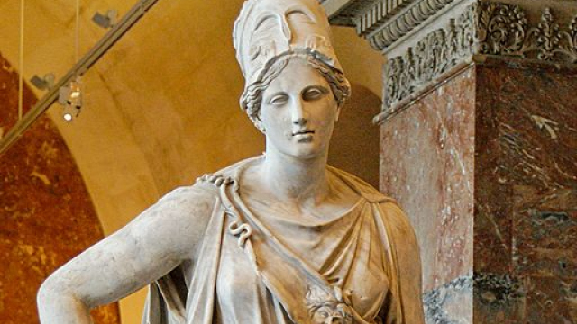 Statue von Athena, Göttin der Weisheit, der Strategie und des Kampfes