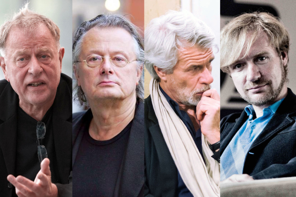 Collage von Peymann, Castorf, Dercon, Renner